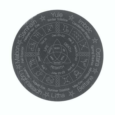 Wheel of the Year Triquetra Engraved slate