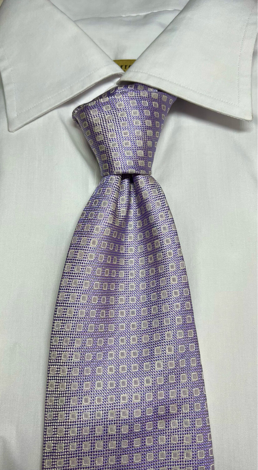 Cravatta Belmonte seta 100% lilla microfantasia silk necktie