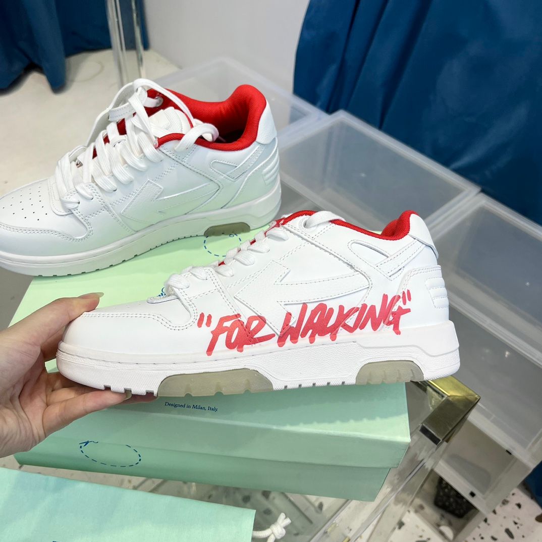 OFF-WHITE Out of Office For Walking White Red