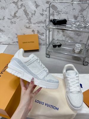 Louis Vuitton Trainer White Custom