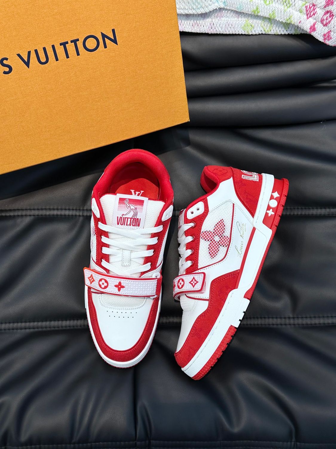 Louis Vuitton Trainer Red Monogram Denim