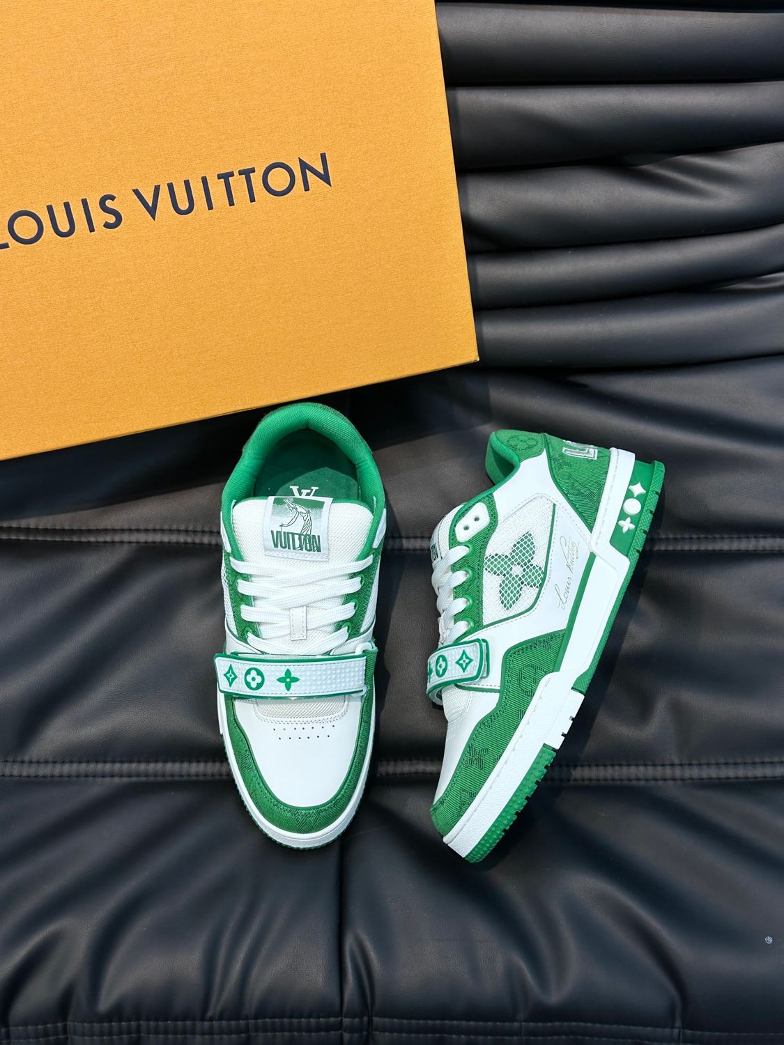 Louis Vuitton Trainer Green Monogram Denim
