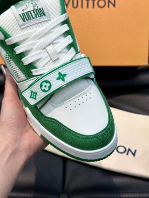 Louis Vuitton Trainer Green Monogram Denim