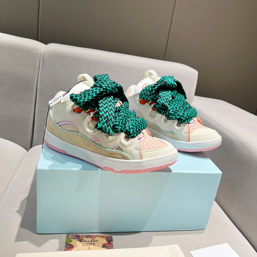 Lanvin Curb Sneaker Beige and Pink