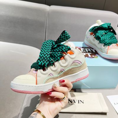 Lanvin Curb Sneaker Beige and Pink