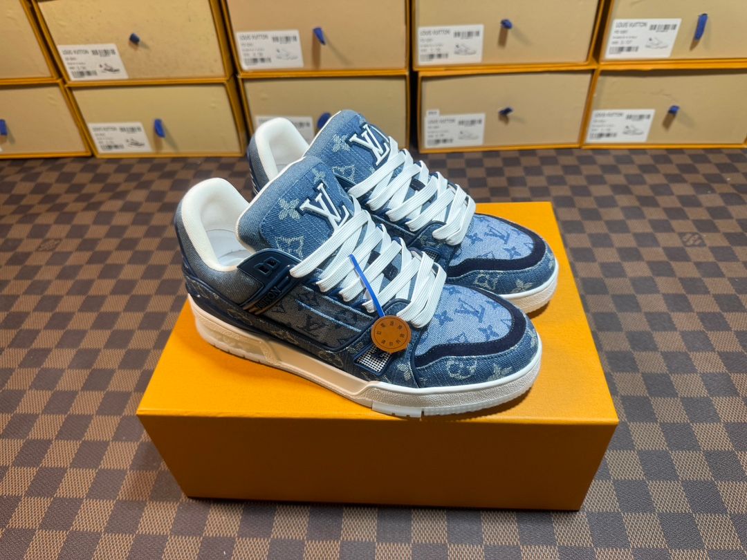 Louis Vuitton Trainer Yellow Blue Custom