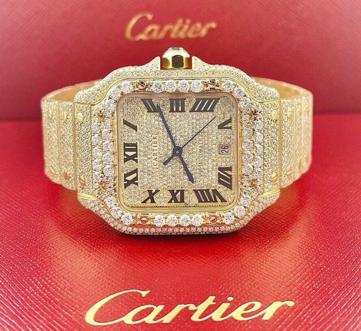 Moissanite C Watch Full Gold SKU 105