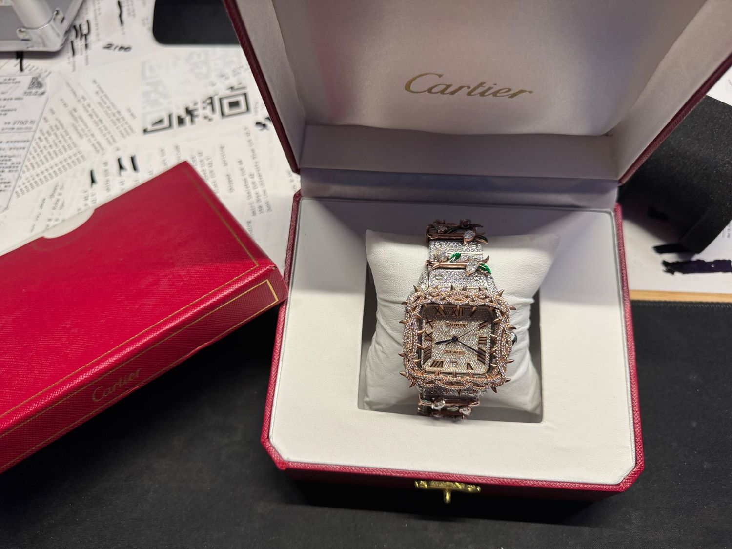Moissanite C Thorn Watch Two Tone Rose Gold SKU 106