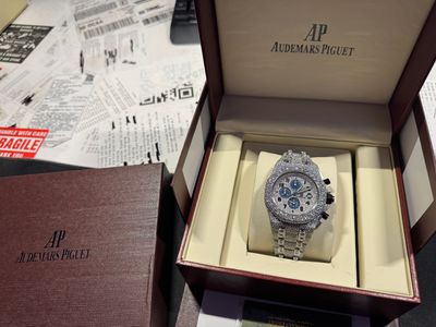Moissanite A Watch Chrono All White SKU 005