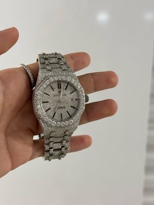 Moissanite A Watch All White SKU 001