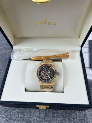 Frosted Diamonds A Watch Gold Skeleton SKU 008