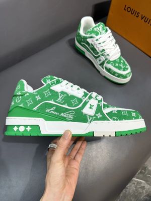 LV Trainer Green Monogram