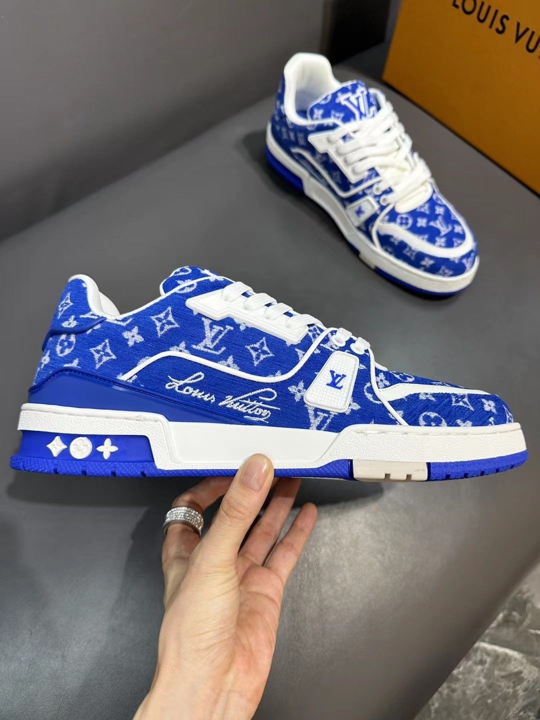 LV Trainer Blue Monogram