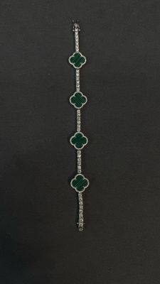 Moissanite Clover Bracelet #004