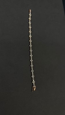 Moissanite Rosegold Cross Cluster Bracelet #008
