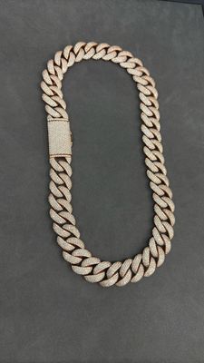 Moissanite Cuban Chain Flower Setting 20MM