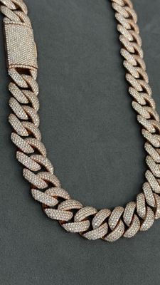 Moissanite Cuban Chain Flower Setting 20MM