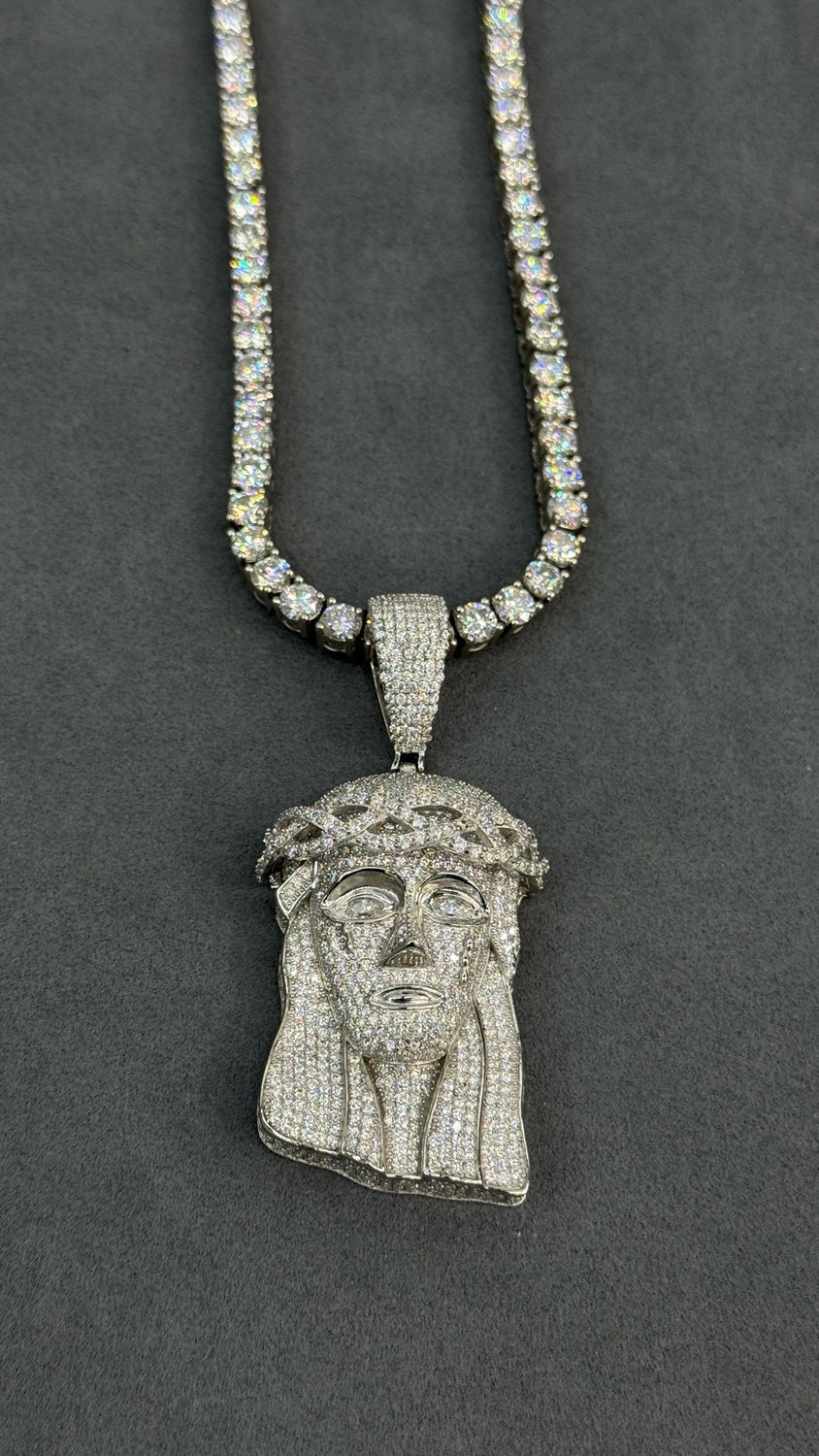 Moissanite Tennis Chain + Pendant #001