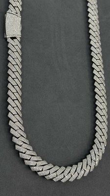 Moissanite Cuban Chain Honeycomb Setting 15MM