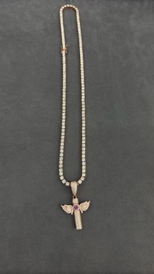 Moissanite Tennis Chain + Pendant #003