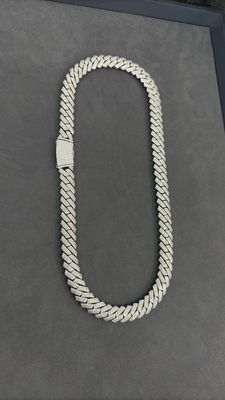 Moissanite Cuban Chain Honeycomb Setting 15MM