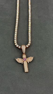 Moissanite Tennis Chain + Pendant #003