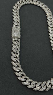 Moissanite Mosaic Chain 15MM NEW Lock