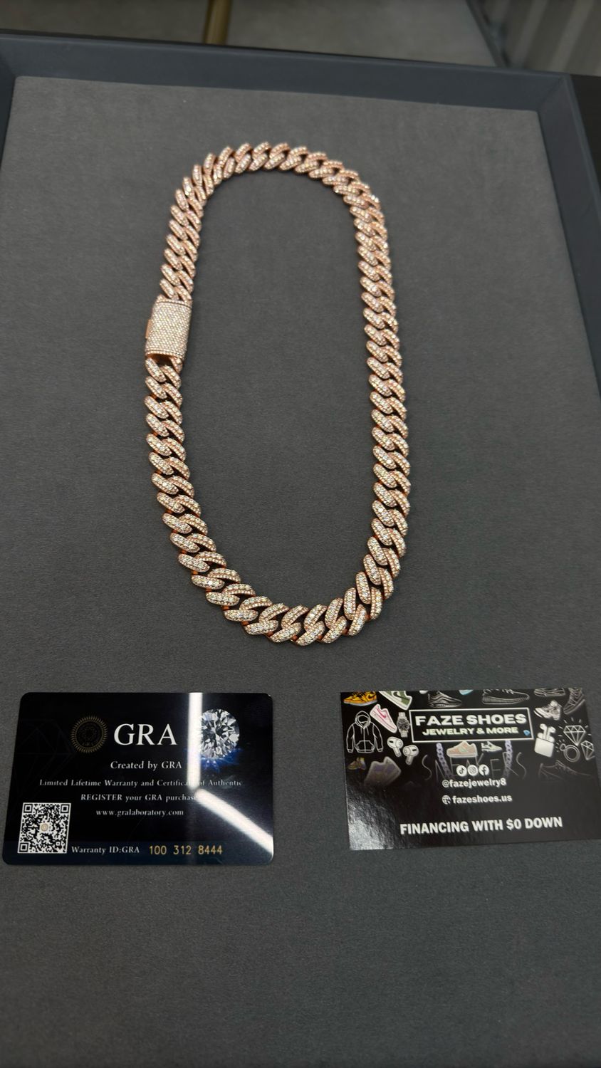 Moissanite Raised Stones Chain 14MM