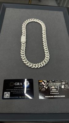 Moissanite Mosaic Chain 15MM NEW Lock