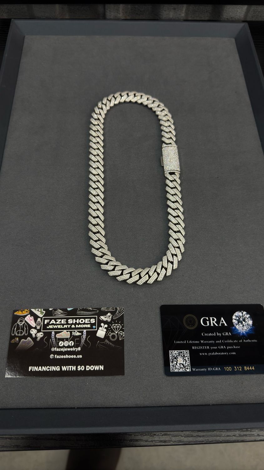 Moissanite Cuban Chain Honeycomb Setting 15MM Three Row