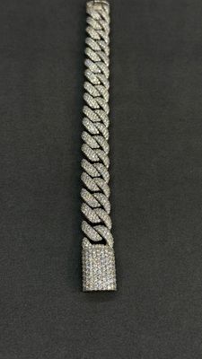 Moissanite Cuban Bracelet 15MM Curved Lock