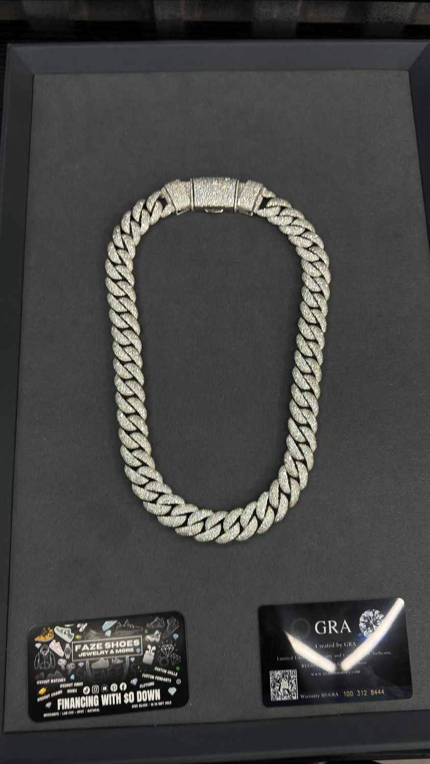 Moissanite Mosaic Chain 18MM NEW Lock