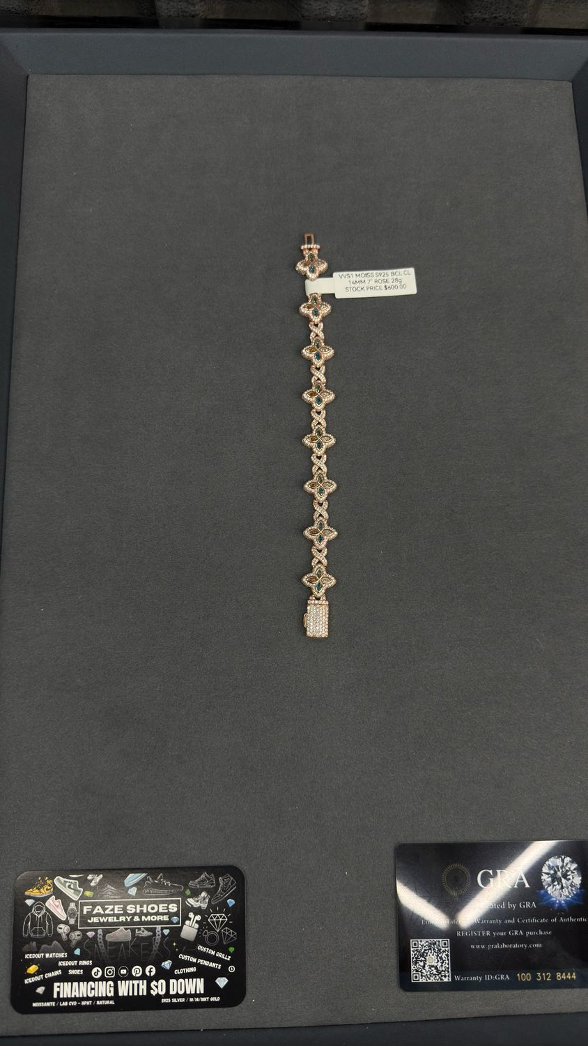 Moissanite Clover Bracelet 14MM