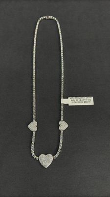 Moissanite Heart Tennis Chain