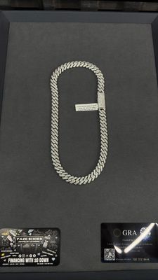 Moissanite Cuban Chain 12MM Prong Setting