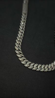 Moissanite Cuban Chain 12MM Pave Setting