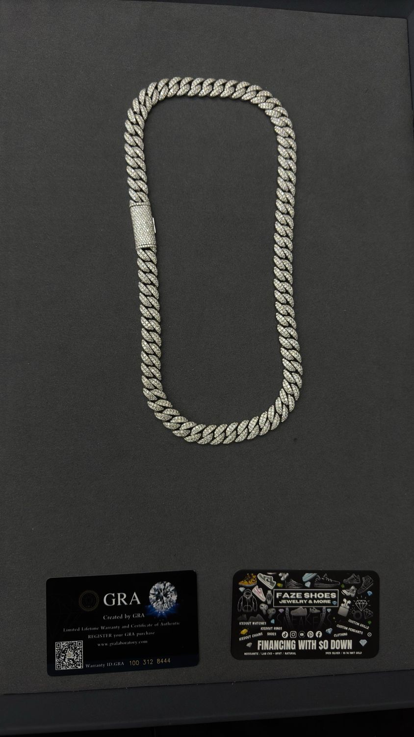 Moissanite Cuban Chain 12MM Pave Setting