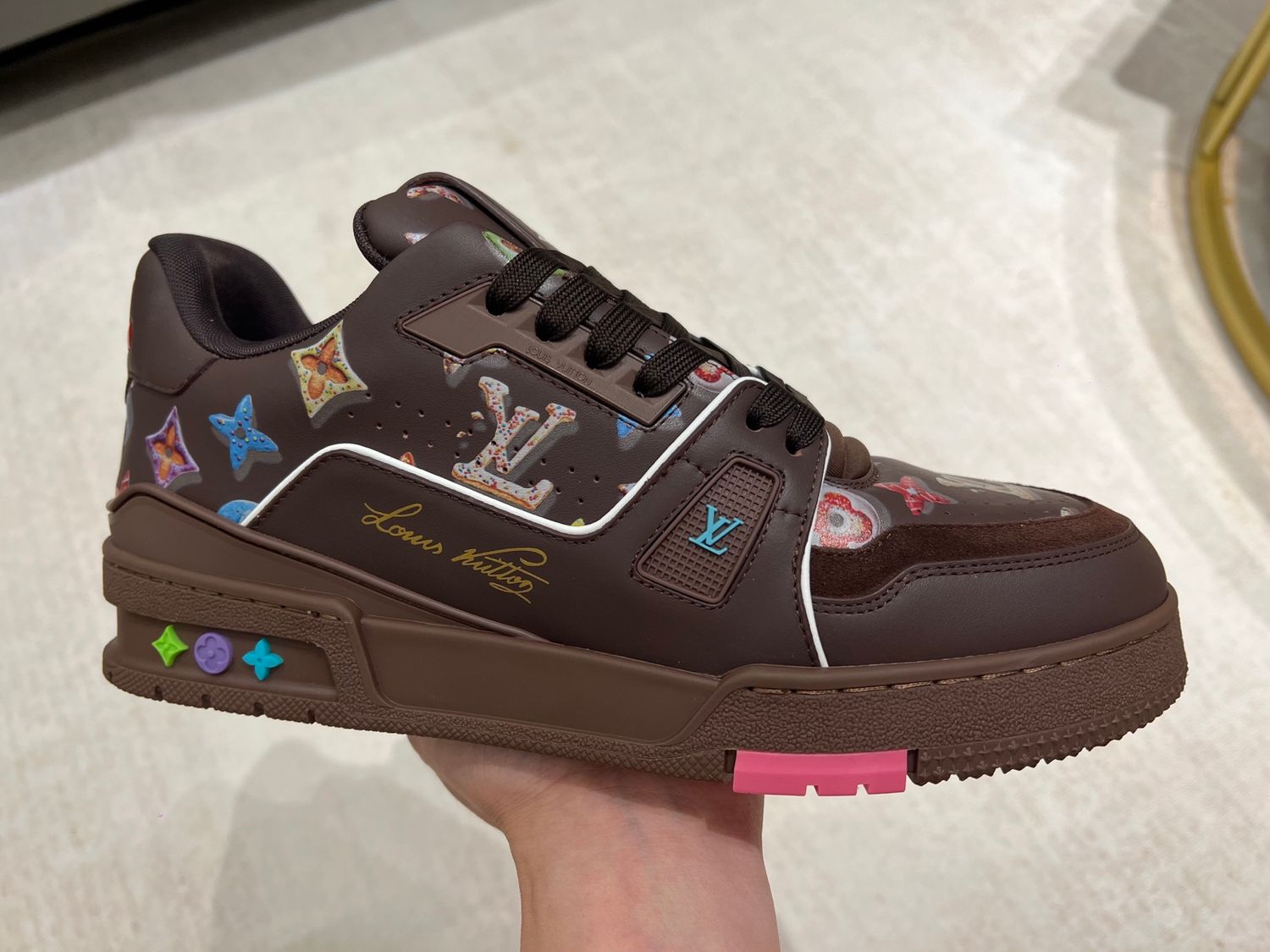 LV Trainer Brown Multi Colors