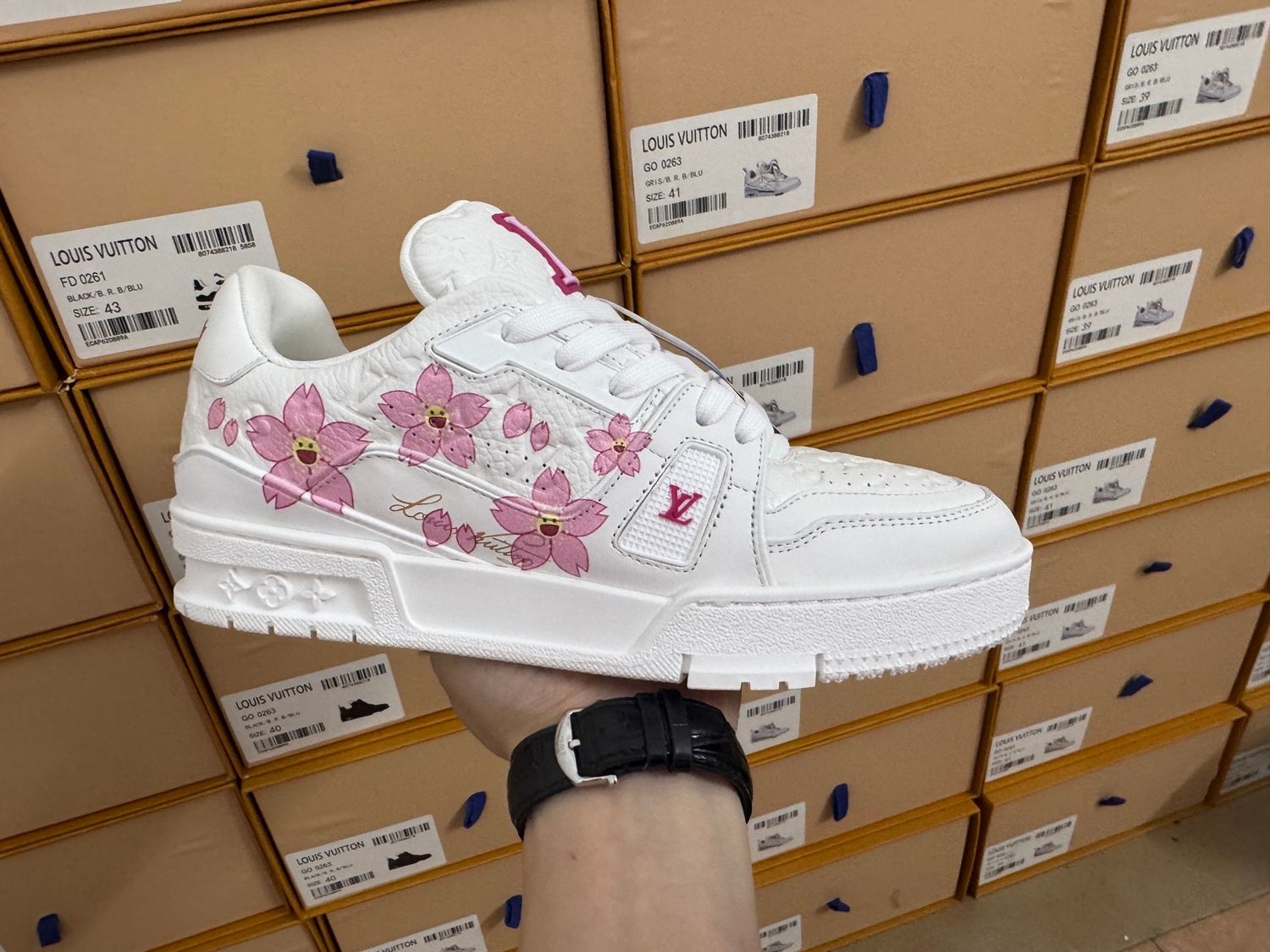 LV Trainer Pink White Multi