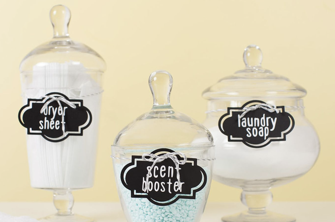 Set Of 3 Permanent Vinyl Laundry Room Labels - Your Choice
