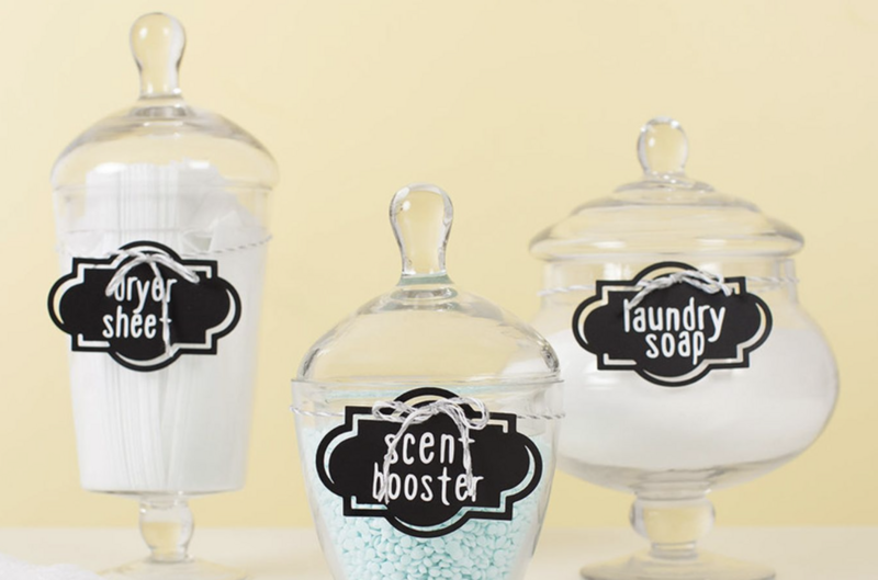 Set Of 3 Permanent Vinyl Laundry Room Labels - Your Choice