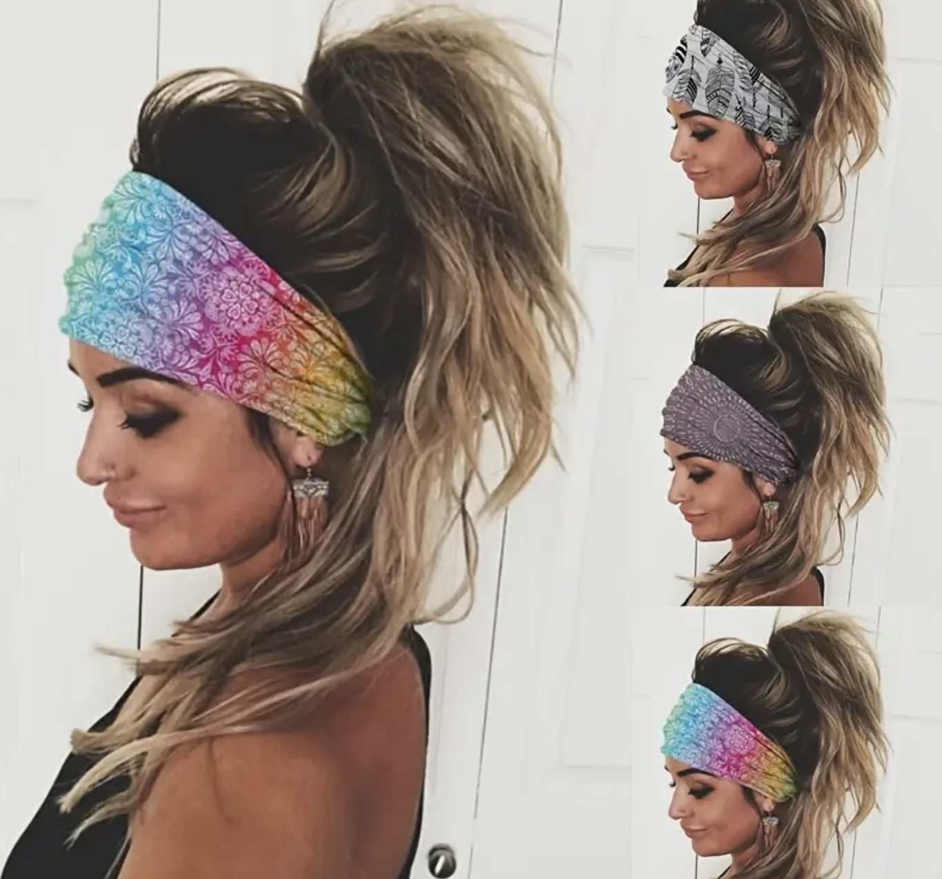 Wide Knitted Print Headband