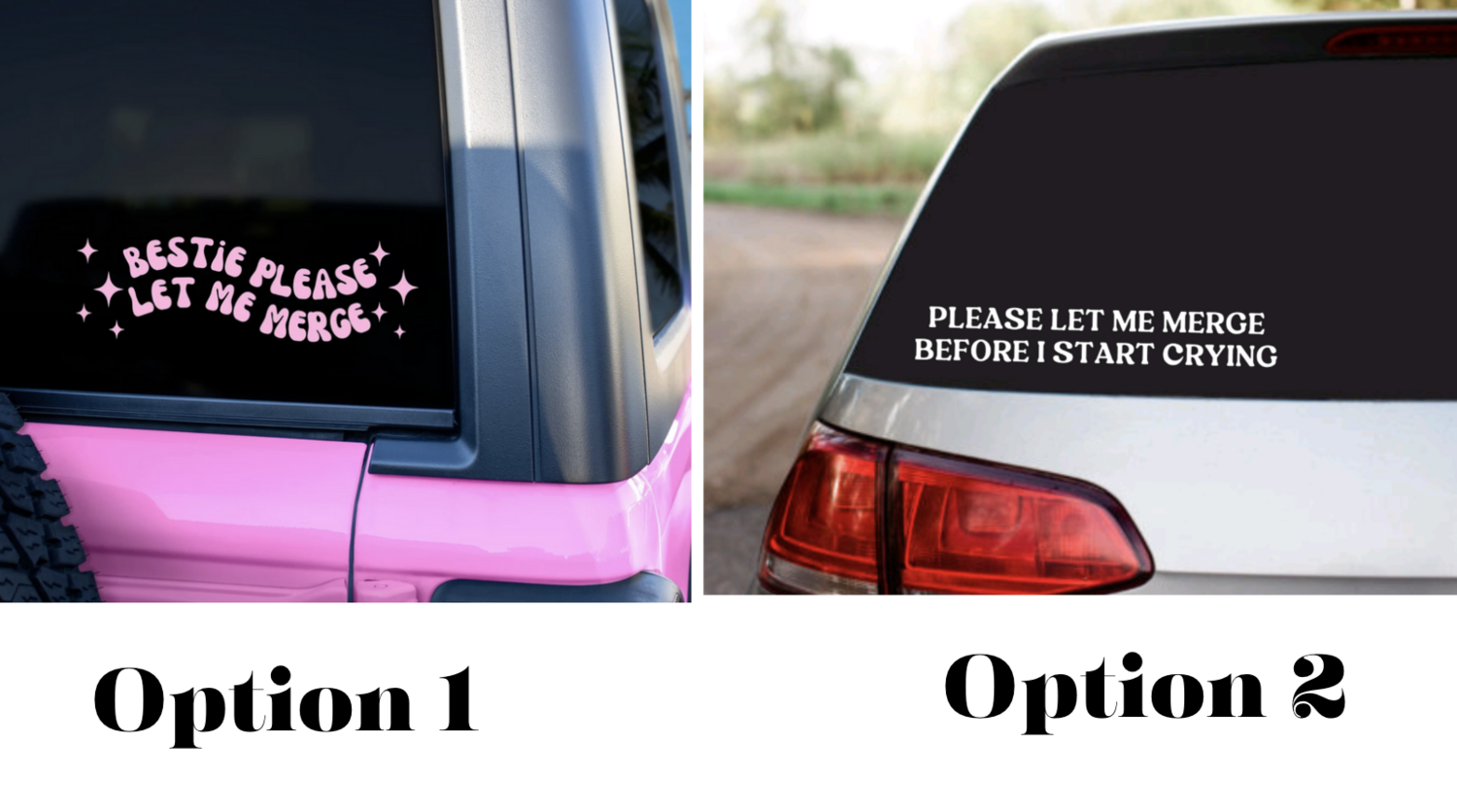 Custom Vinyl Decal - Funny Quote  - Please Let Me Merge