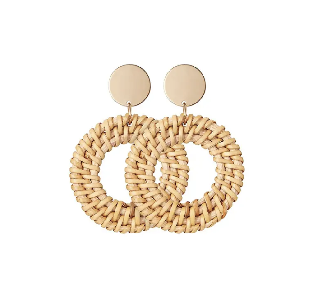 Boho Round Rattan Earrings
