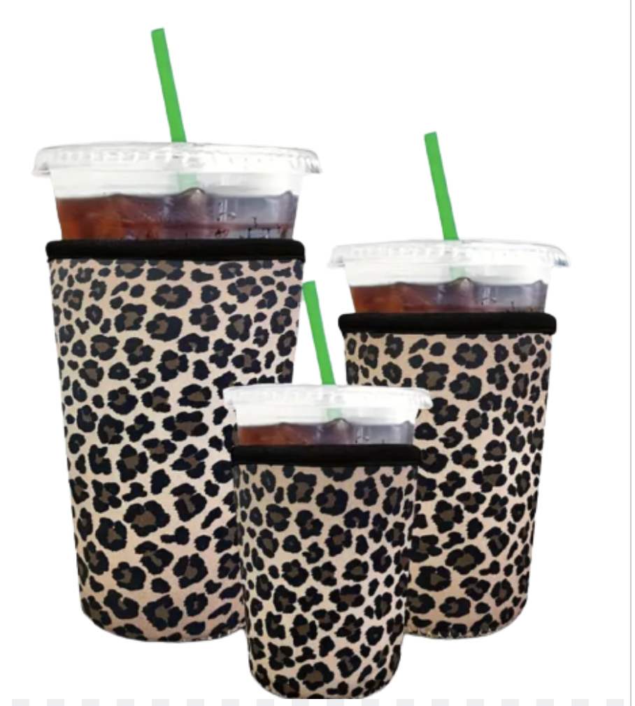 Leopard Reusable Iced Coffee Sleeve