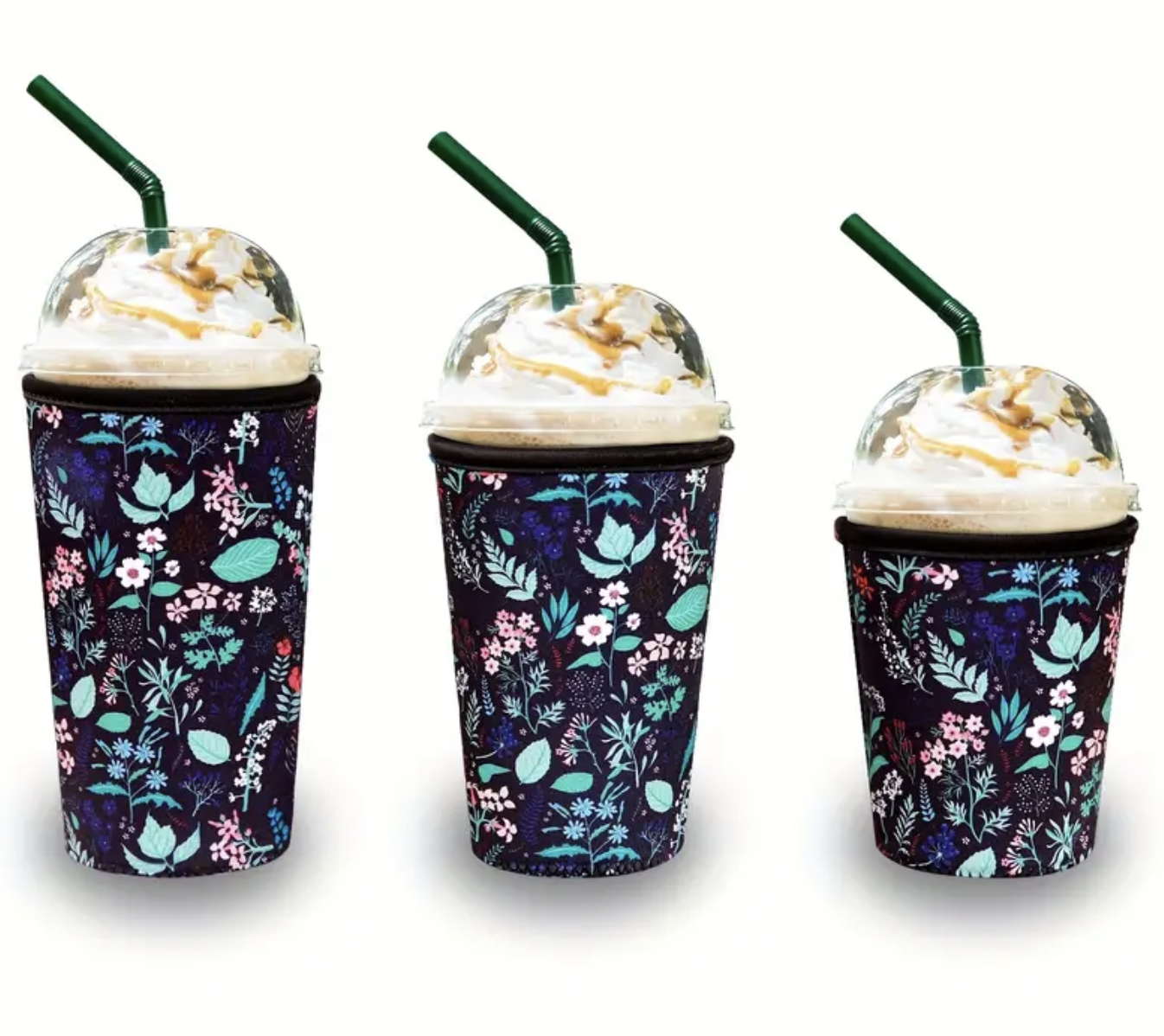 Floral Reusable Iced Coffee Sleeve