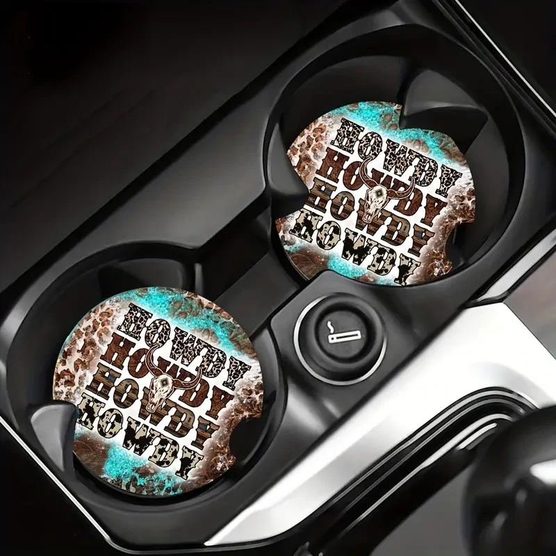 Howdy Western Boho Car Coasters