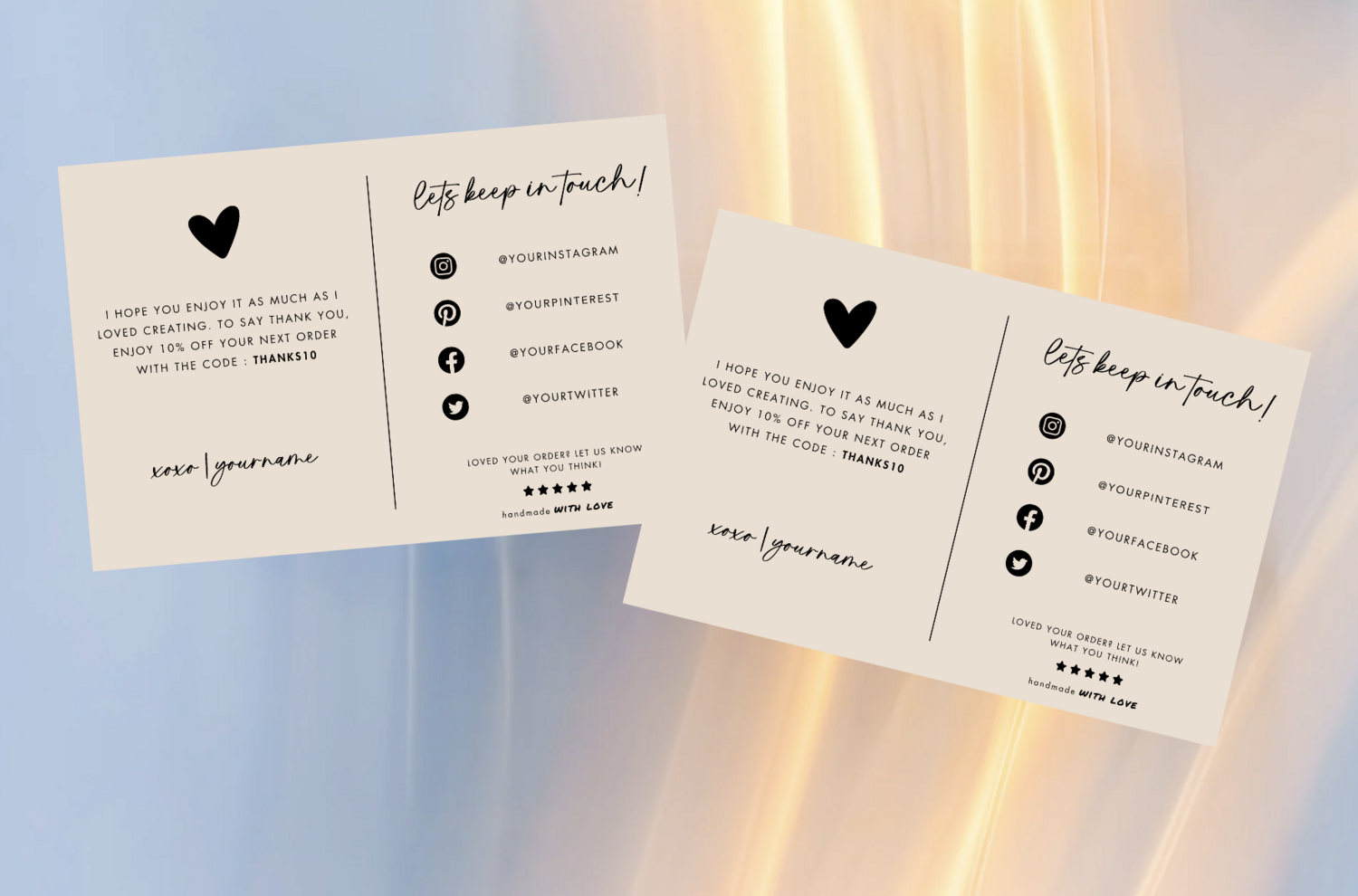 Custom Small Business Thank You Cards With Coupon Code