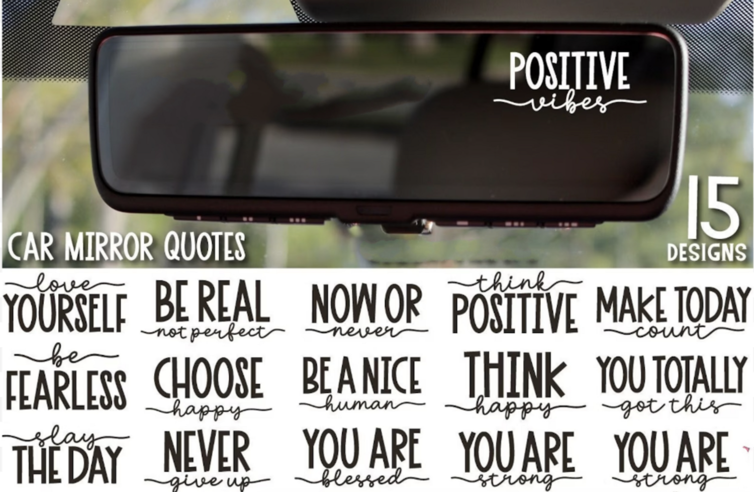 Rearview Mirror Car Decal Affirmation