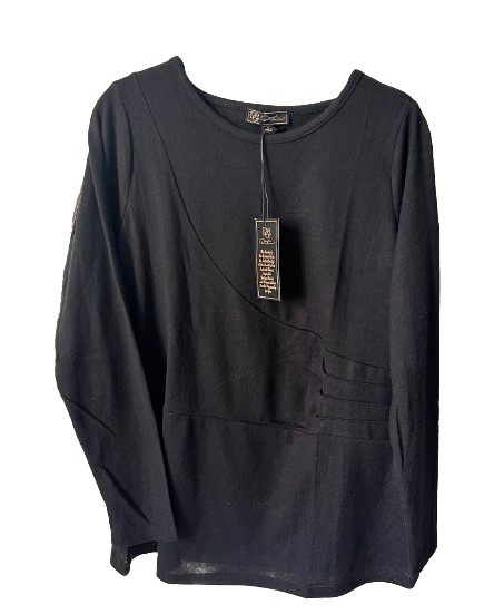 Solid Black Lightweight Sweater Top - Small